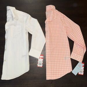 Cat & Jack White and Pink Plaid Button Down Shirts